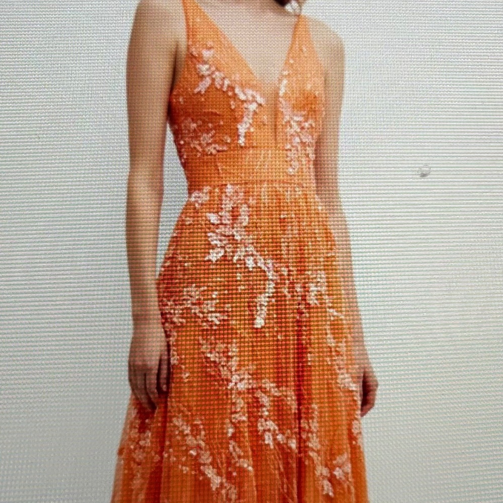 Dress the population black label. Brand new with tags. Coral beaded gown. Size s